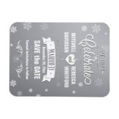 Eet Drink en Vier Wintergrijs Save the Date Magneet (Horizontaal)