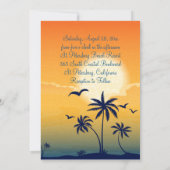 Eet Drink en Vier Zomer Zonsondergang Bruiloft Kaart (Achterkant)