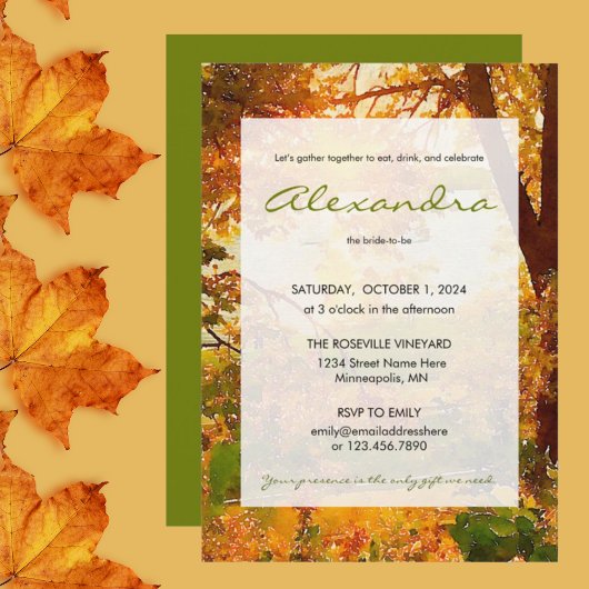 Eet, Drink en vieren de bride om val bladeren te z Kaart