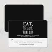 Eet, Drink en vriendelijk antwoord bruiloft RSVP (Voorkant / Achterkant)