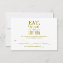 Eet, Drink en vriendelijk antwoord Gold Wedding RS