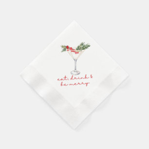 Eet, drink, en vrolijk Kerstmis Servet