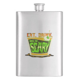 Eet drink en wees angstaanjagend Halloween Pun Flacon