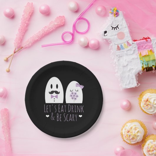 Eet Drink en wees angstaanjagend spookhuwelijk Papieren Bordje (Feest)