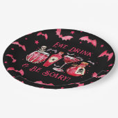 Eet Drink en wees angstaanjagende Halloween cockta Papieren Bordje (Gekanteld)