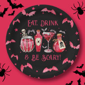 Eet Drink en wees angstaanjagende Halloween cockta Papieren Bordje