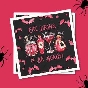 Eet Drink en wees angstaanjagende Halloween cockta Servet