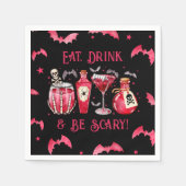 Eet Drink en wees angstaanjagende Halloween cockta Servet (Voorkant)