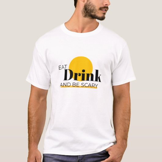 Eet, Drink en wees angstig: spook je celebrati op T-shirt (Voorkant)
