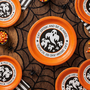 Eet, drink en wees bang Gelukkig Halloween spoken Papieren Bordje