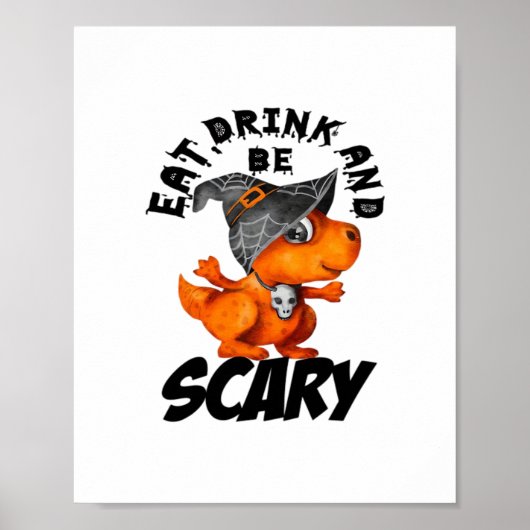 Eet, drink en wees bangig Funny Quote Poster (Voorkant)