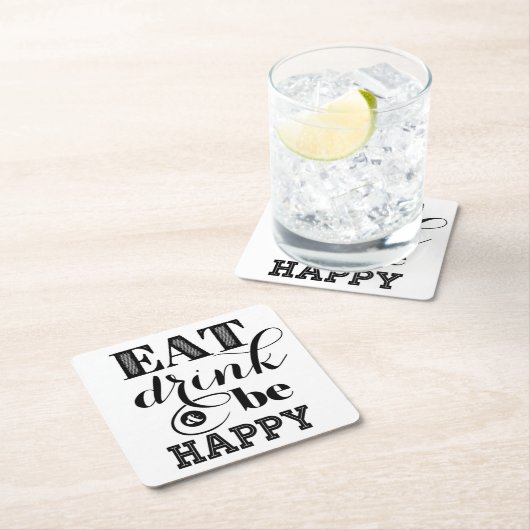 Eet, Drink en wees blij Kartonnen Onderzetters (Insitu)