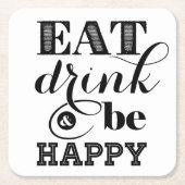 Eet, Drink en wees blij Kartonnen Onderzetters (Voorkant)