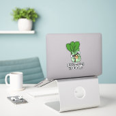 Eet, drink en wees Choyly Grappige groente pun Sticker (Laptop op bureau)