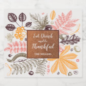 Eet Drink en wees dankbaar Botanicals Sparkling Wijnetiket (Enkel label)