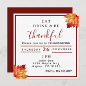 Eet drink en wees dankbaar Friendsgiving Kaart (Voorkant / Achterkant)