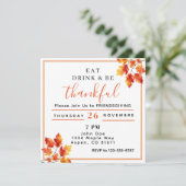 eet drink en wees dankbaar Friendsgiving  Kaart (Staand voorkant)