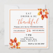 eet drink en wees dankbaar Friendsgiving  Kaart (Voorkant)