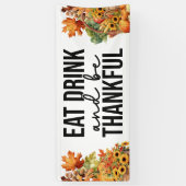 Eet Drink en wees dankbaar Herfst Party Spandoek (Verticaal)
