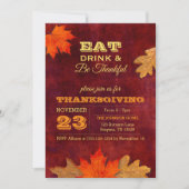 Eet Drink en wees dankbaar herfstbladeren Kaart (Voorkant)