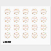 Eet, Drink en Wees Dankbaar Herfstkrans Ronde Sticker (Vel)