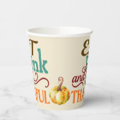 Eet, Drink en wees dankbaar met pompoen Papieren Bekers (Links)