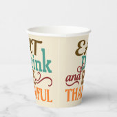 Eet, Drink en wees dankbaar met pompoen Papieren Bekers (Rechts)