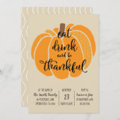 Eet, drink en wees dankbaar-Thanksgiving Diner Kaart (Voorkant / Achterkant)