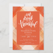 Eet Drink en wees dankbaar Thanksgiving diner Kaart (Voorkant)