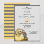 Eet, drink en wees dankbaar Thanksgiving-diner Kaart (Voorkant / Achterkant)