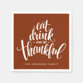 Eet Drink en wees dankbaar Thanksgiving diner Servet (Voorkant)