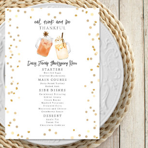 Eet Drink en wees dankbaar Thanksgiving Drinken Menu