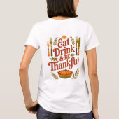 Eet Drink en wees dankbaar Thanksgiving pompoen T-shirt (Achterkant)