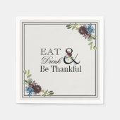 Eet Drink en wees dankbaar Thanksgiving vakantie Servet (Voorkant)