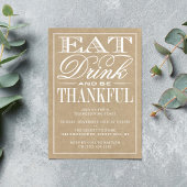 Eet, Drink en Wees dankbaar voor de Thanksgiving v Kaart
