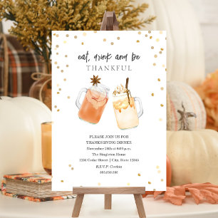 Eet, drink en wees dankbaar voor Thanksgiving-dine Kaart
