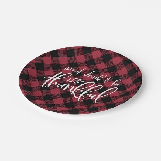 Eet, Drink en wees dankzij de Thanksgiving Papieren Bordje (Gekanteld)