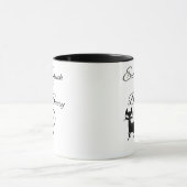 Eet, drink en wees een enge kat Grappige Mopshond Mok (Midden)