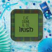 Eet, Drink en wees een Iers papieren Bord (Feest)