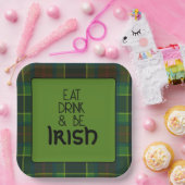 Eet, Drink en wees een Iers papieren Bord (Feest)