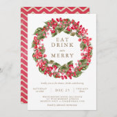 Eet Drink en wees een vrolijk feest Kaart (Voorkant / Achterkant)