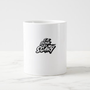 Eet, drink en wees eng basis schoon grote koffiekop