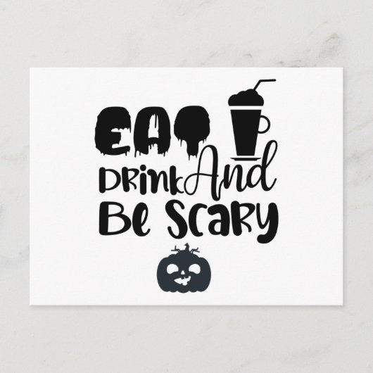 Eet Drink en wees eng Briefkaart (Voorkant)