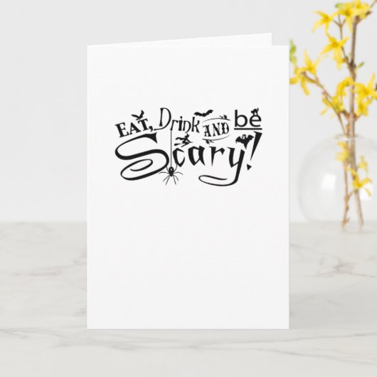 Eet, drink en wees eng Casual Eenvoudig Kaart (Gele Bloem)
