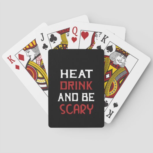 Eet, drink en wees eng creatief informeel pokerkaarten (Achterkant)
