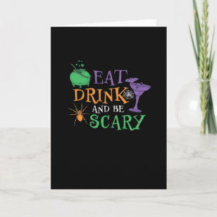 Eet, drink en wees eng essentieel retro grafisch o kaart