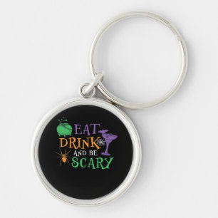 Eet, drink en wees eng essentieel retro grafisch o sleutelhanger