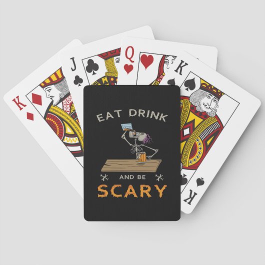 Eet, drink en wees eng esthetisch grafisch pokerkaarten (Achterkant)