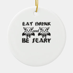 Eet, drink en wees eng esthetisch uniek keramisch ornament