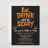 Eet Drink en wees eng feestelijk Halloween feest Kaart (Voorkant)